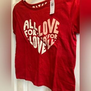 NWT All for Love, Love for All red shirt lattice back Old Navy